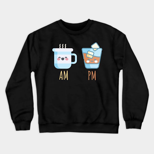 AM PM Whiskey. Crewneck Sweatshirt by lakokakr